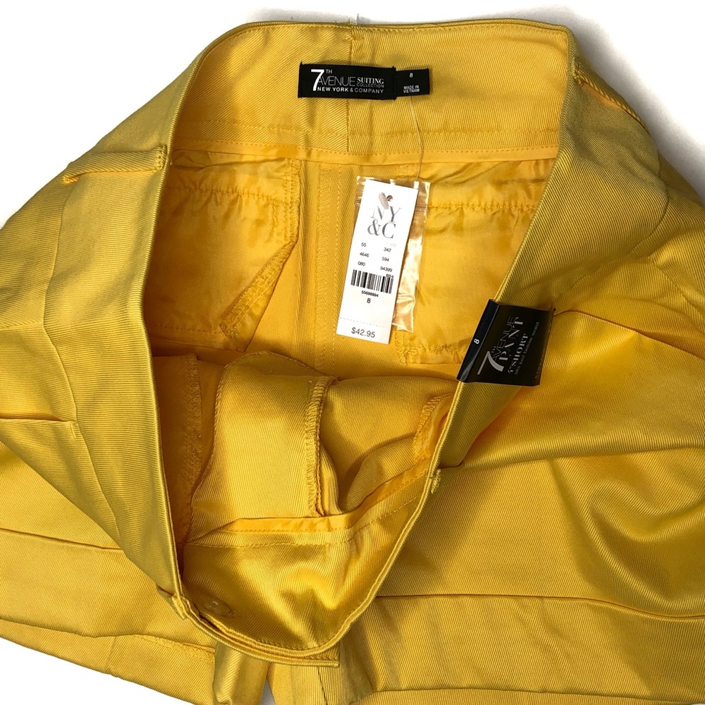 New York & Company 7th Avenue Yellow Shorts - Picture 4 of 5